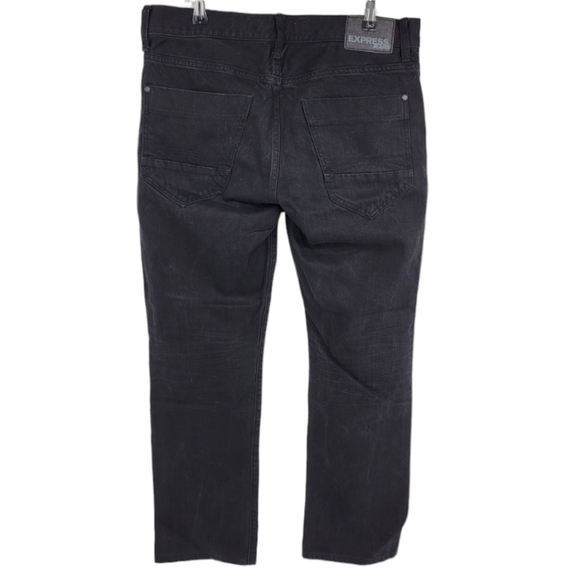 Express Kingston Jeans Men's Size 32x 32 Classic Fit Straight Leg Black - Picture 3 of 10